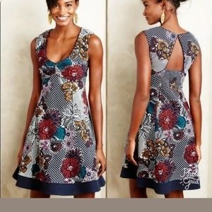 Anthro Maeve Fairchild Flared Dress Keyhole Dress